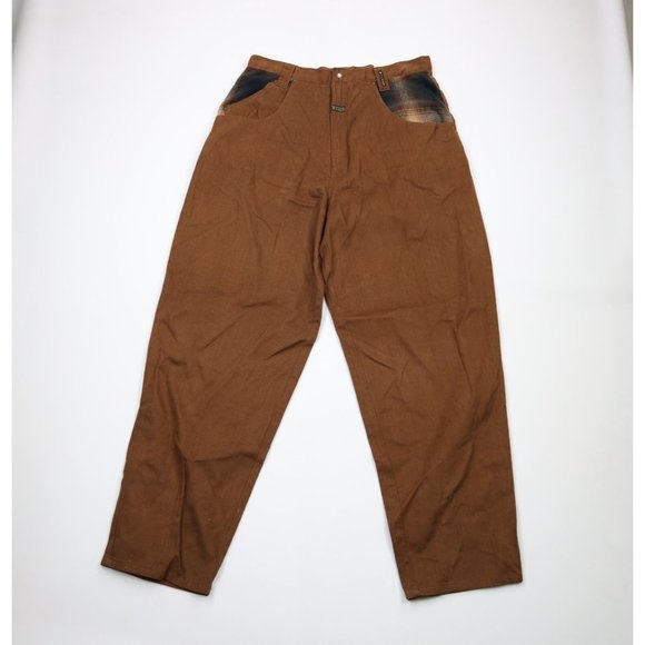 NOS Vintage 90s Streetwear Mens 36x32 Big Pocket Baggy Loose Fit Wide Leg Jeans